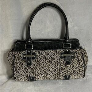 Guess Black and Cream Women's Handbag